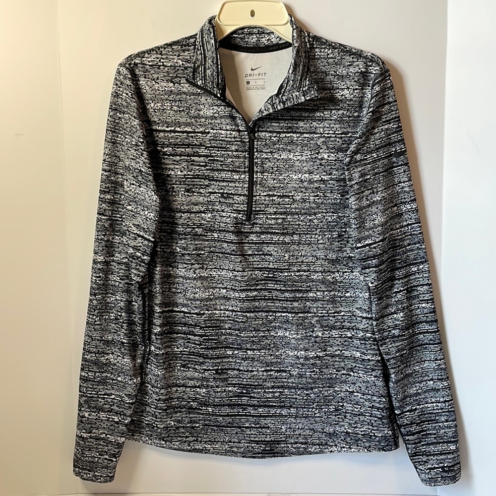 Nike Women's  1/4 zip Pullover   # 849315 065  Digital Print Dri-fit